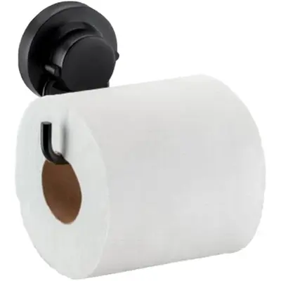 Suporte de Papel Higiênico com Ventosa Preto
