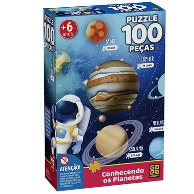 Quebra Cabeça 100 peças Conhecendo os Planetas