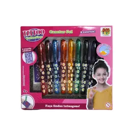Tatto Colletion Canetas Gel Com 08 e Adesivos