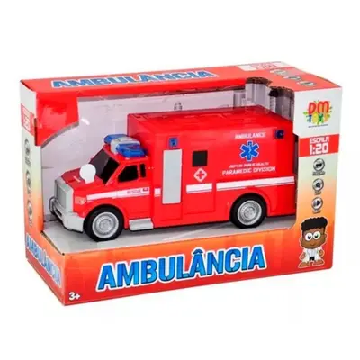 Carro Fricção Ambulancia com Luz e Som