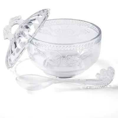 Açucareiro de Cristal Ecológico com Colher Imperial 12x11.5cm