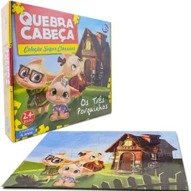 Quebra Cabeça 24pcs Os Três Porquinhos