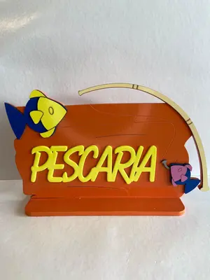 Display Placa Pescaria em Mdf