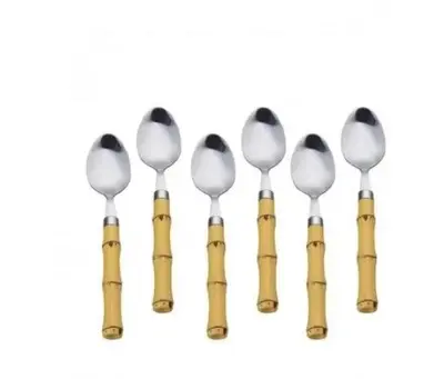 6 Colher Para Sobremesa Aco Cabo Bam