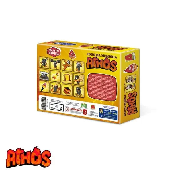 Jogo De Memória Athos em Madeira 40 peças - Gioca Brinquedos & Festa