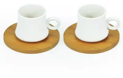 Conjunto Xícara Porcelana com Pires Nordic