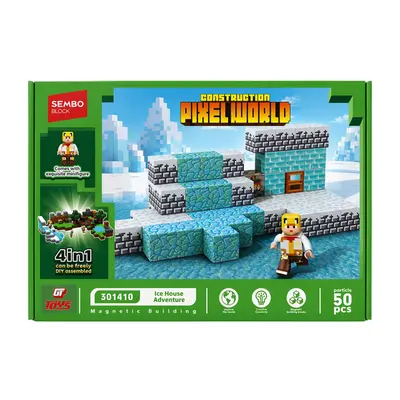 Blocos de Montar Magneticos Pixel World 50 peças