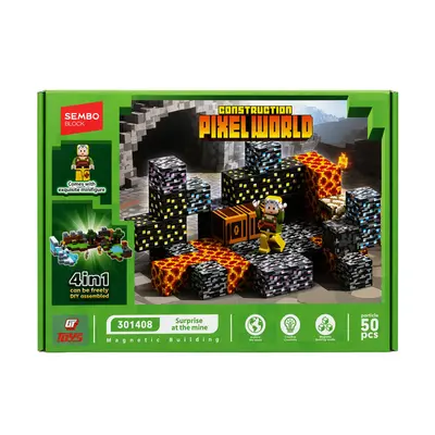 Blocos de Montar Magneticos Pixel World 50 peças