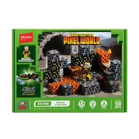 Blocos de Montar Magneticos Pixel World 50 peças