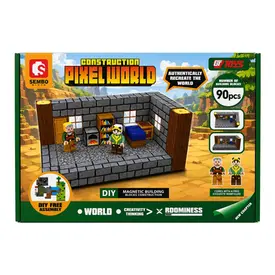 Blocos de Montar Magneticos Pixel World 90 peças