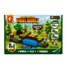 Blocos de Montar Magneticos Pixel World 90 peças