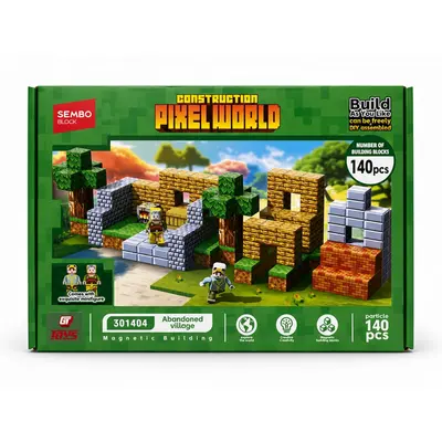 Blocos de Montar Magneticos Pixel World 140 peças
